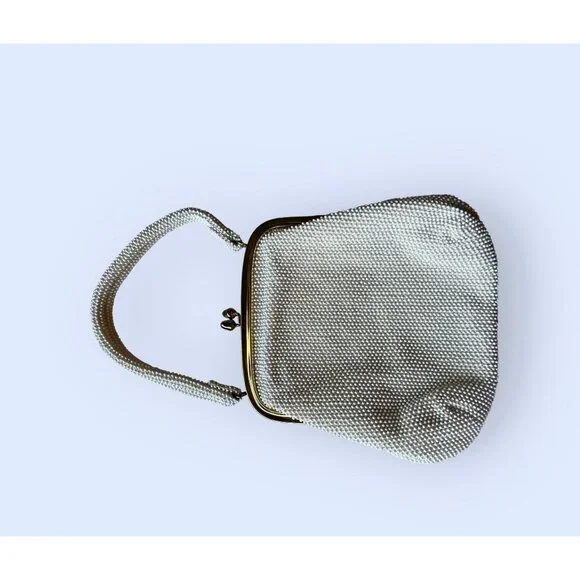 Lumared beaded Purse Handbag Vintage 50s MCM White - Picture 3 of 9
